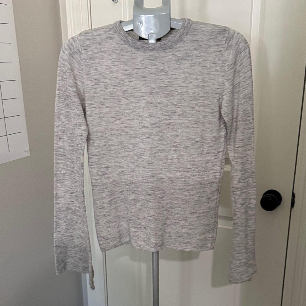 Mango Light Gray Crew Neck Sweater